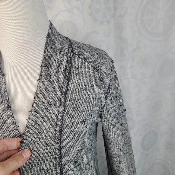 Kuhl Nova Wrap Cardigan Sweater Small grey viscose/wool blend open front pockets - Picture 6 of 15